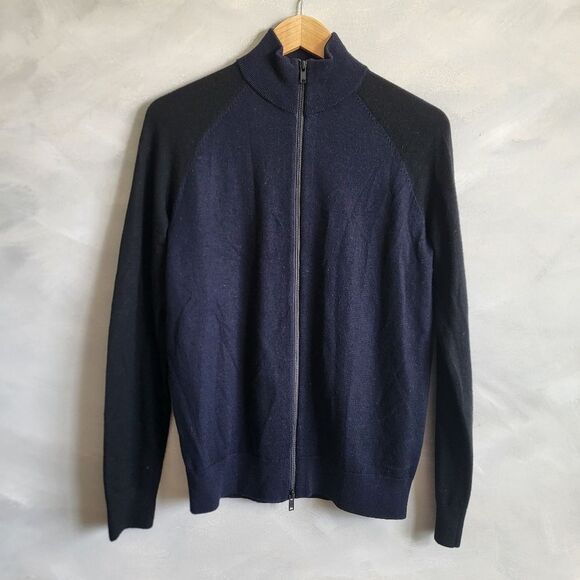 Theory Eston Cardigan Merino Wool Blue Gray Sz XS Zip Up - Picture 1 of 8